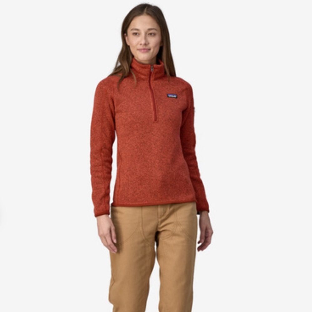 Patagonia Women’s Better Sweater Quarter Zip Fleece. Pimento Red. Size Medium.